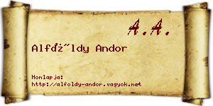 Alföldy Andor névjegykártya