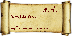 Alföldy Andor névjegykártya
